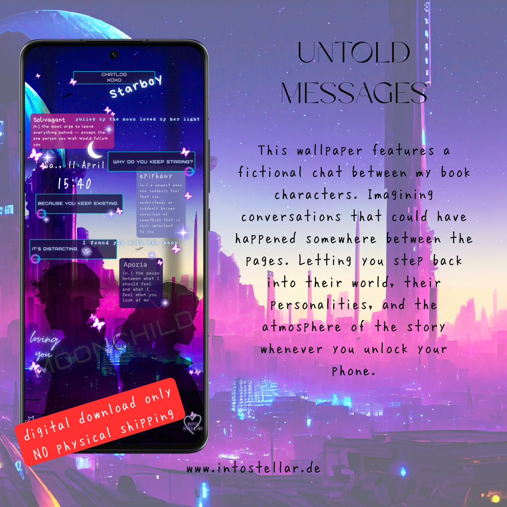 Wallpaper Purple Moon Chatlog Edition