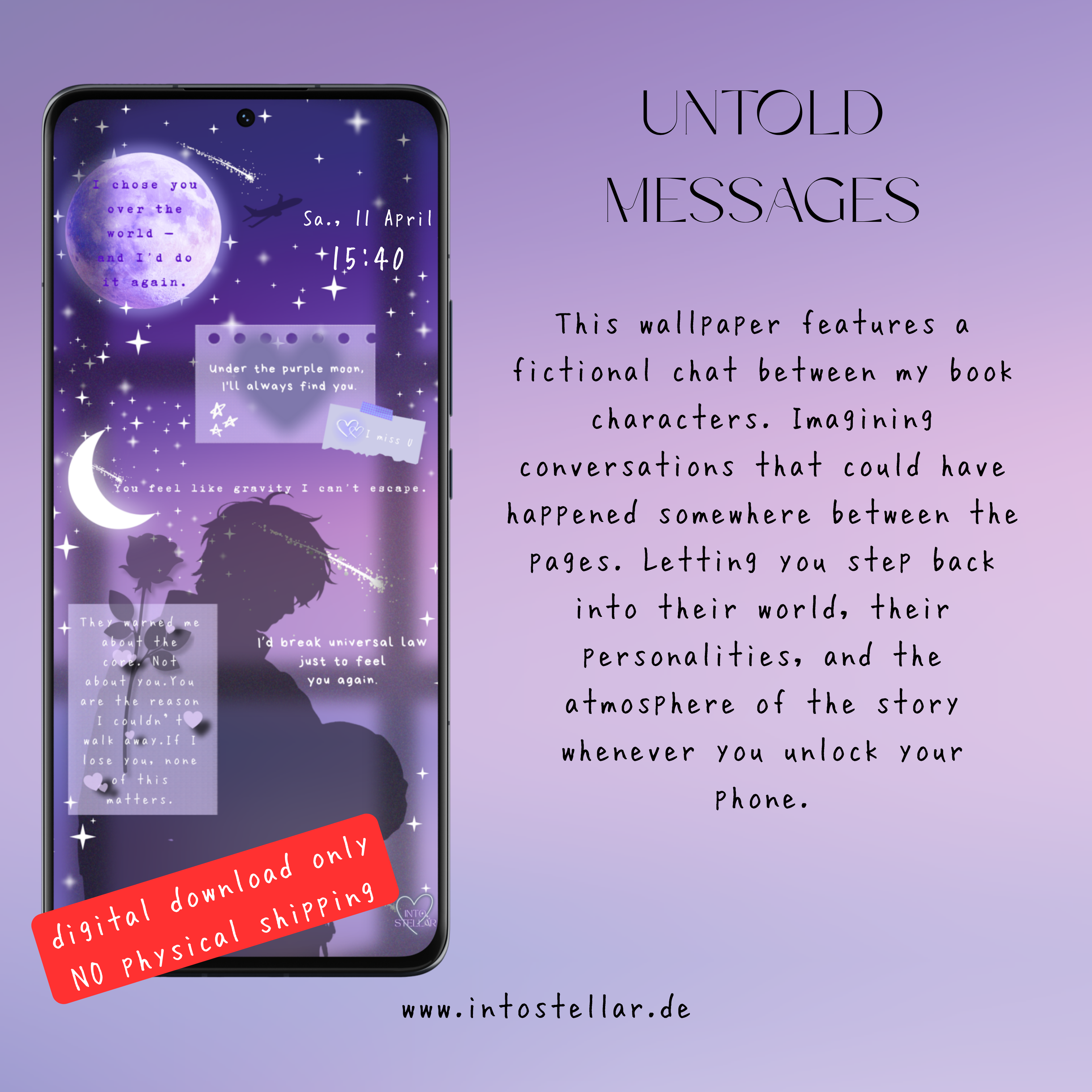 Wallpaper Purple Moon Chatlog Edition